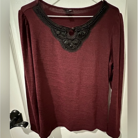 East 5th Embellished Merlot Long Sleeve
Knit Top - Picture 9 of 11